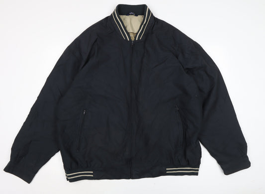 Mens UK Size 2XL Premier Man Blue Bomber Jacket