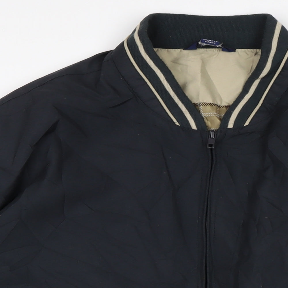 Mens UK Size 2XL Premier Man Blue Bomber Jacket
