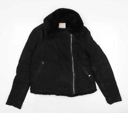 ASOS Womens Black Biker Jacket Size 12 Zip