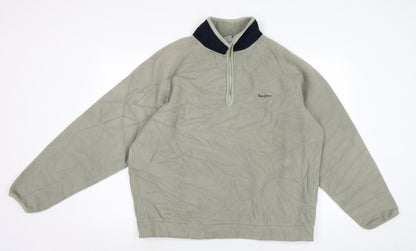 Pepe Jeans Womens Green Polyester Pullover Sweatshirt Size L
