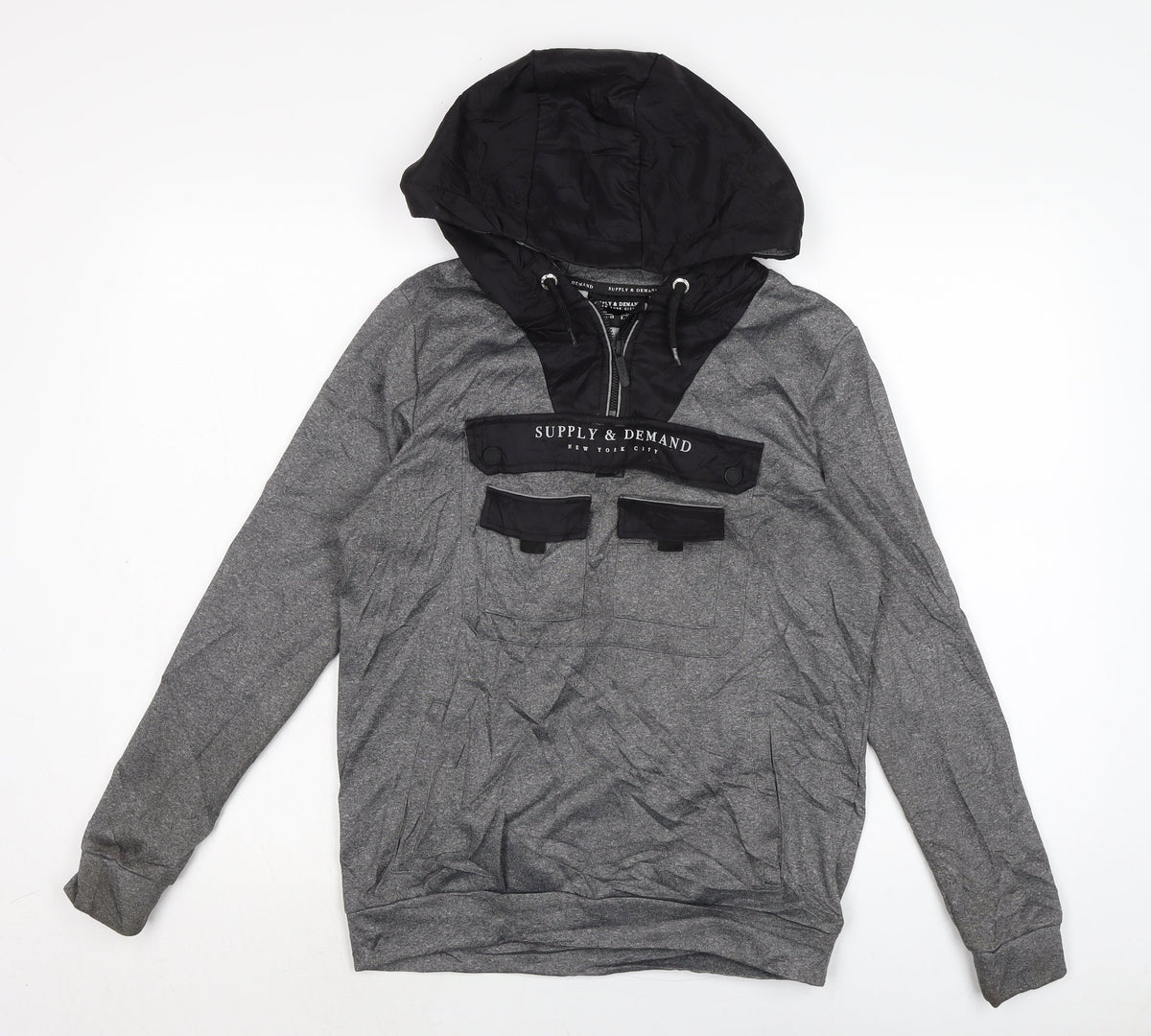 Supply & Demand Co. Boys Grey Polyester Pullover Sweatshirt Size 13-14 Years