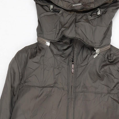 Trussardi Jeans Womens Brown Quilted Coat Size 14 Zip