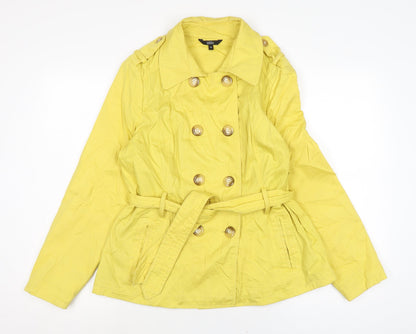 Womens UK Size 14 Marks and Spencer Yellow Trench Coat
