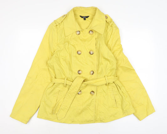 Womens UK Size 14 Marks and Spencer Yellow Trench Coat