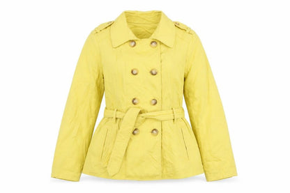 Marks & Spencer Womens Yellow Trench Coat Jacket Size 14 Button