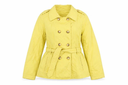 Marks & Spencer Womens Yellow Trench Coat Jacket Size 14 Button