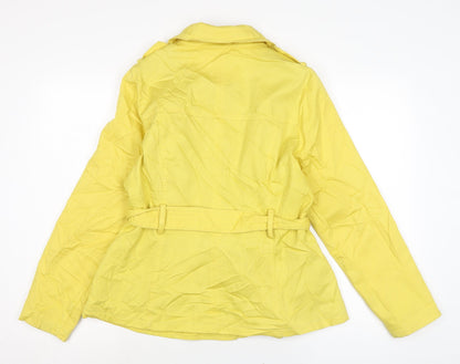 Womens UK Size 14 Marks and Spencer Yellow Trench Coat