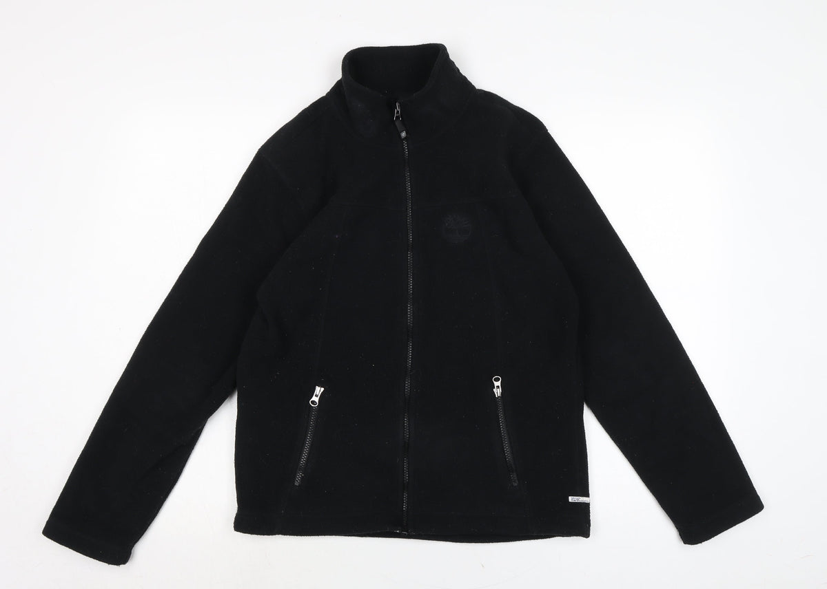 Additional front view of Timberland boys’ black jacket, size M, zip