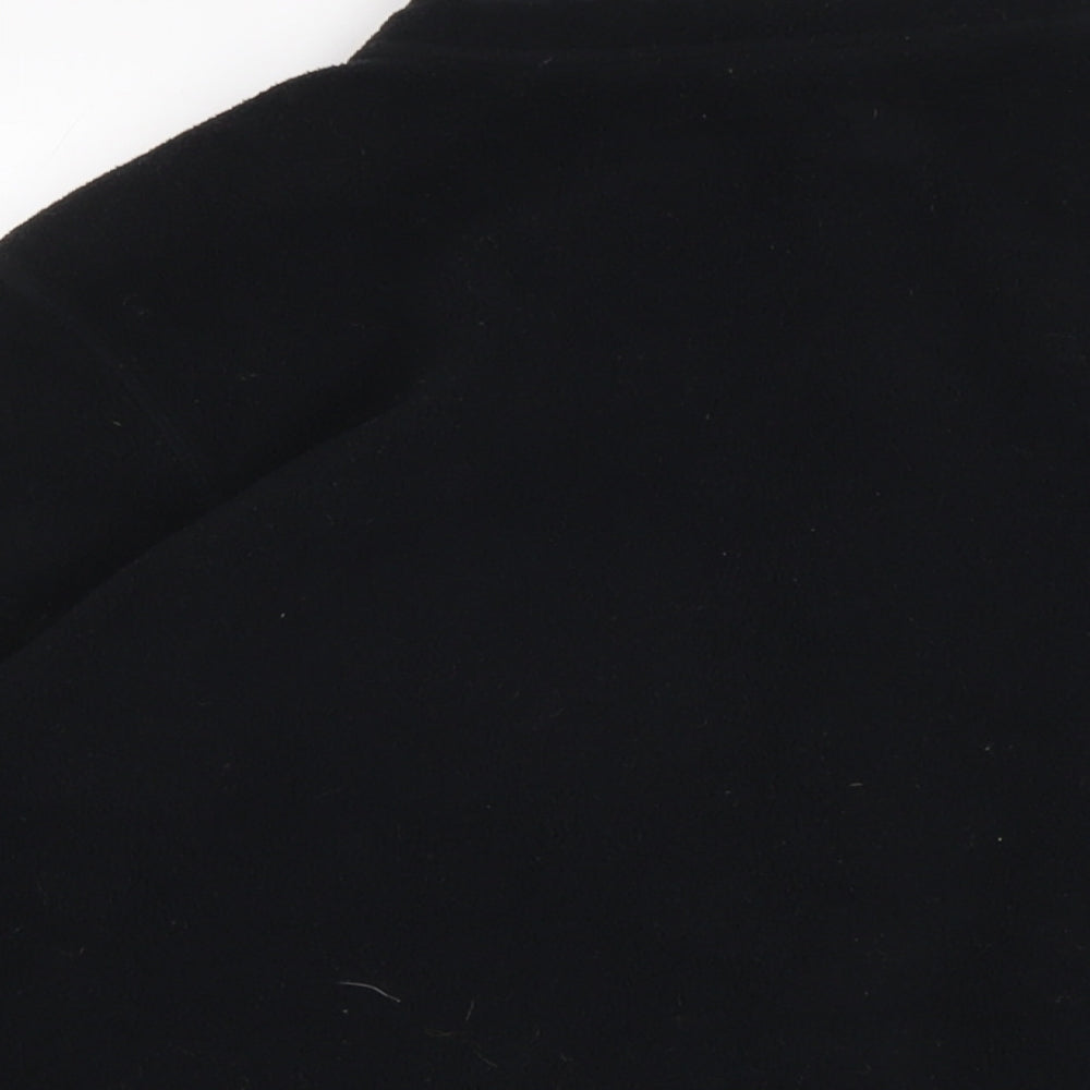 Brand and care label for Timberland boys’ black jacket, size M, zip