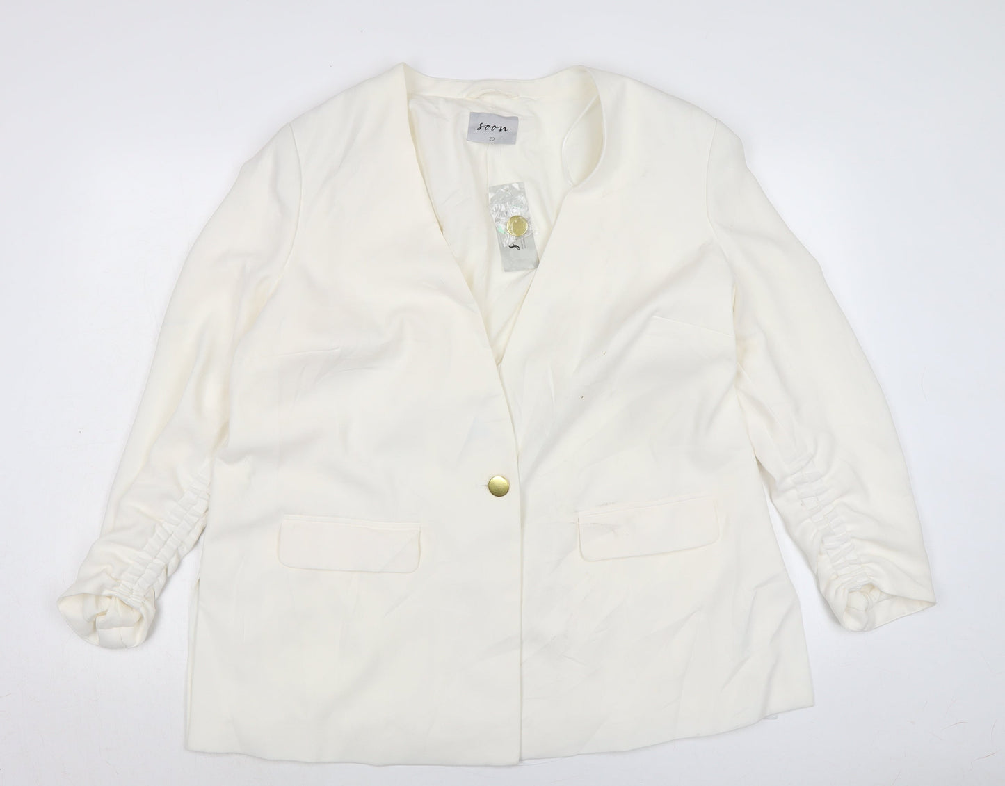 Womens UK Size 20 Soon Ivory Jacket
