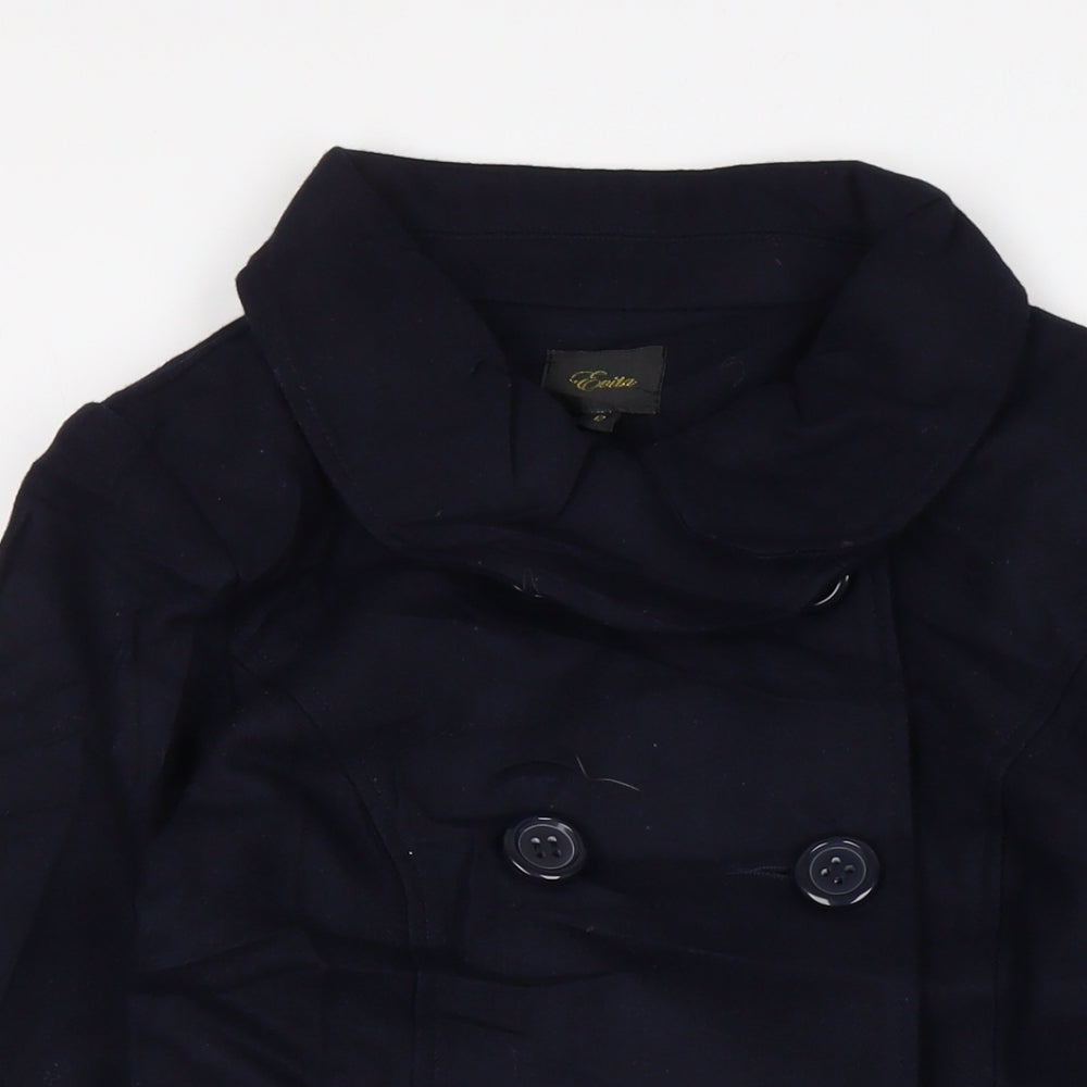 Womens UK Size 12 Evita Blue Overcoat
