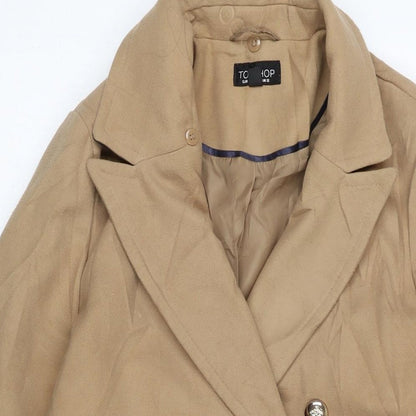Womens UK Size 12 Topshop Beige Overcoat