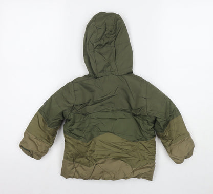 Mothercare Boys Green Puffer Jacket Jacket Size 18-24 Months Zip
