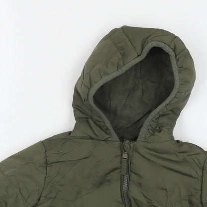 Mothercare Boys Green Puffer Jacket Jacket Size 18-24 Months Zip
