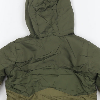 Mothercare Boys Green Puffer Jacket Jacket Size 18-24 Months Zip