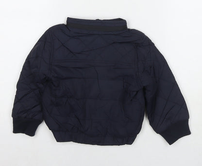 Back view of Marks & Spencer boys’ blue jacket, size 2-3, years zip