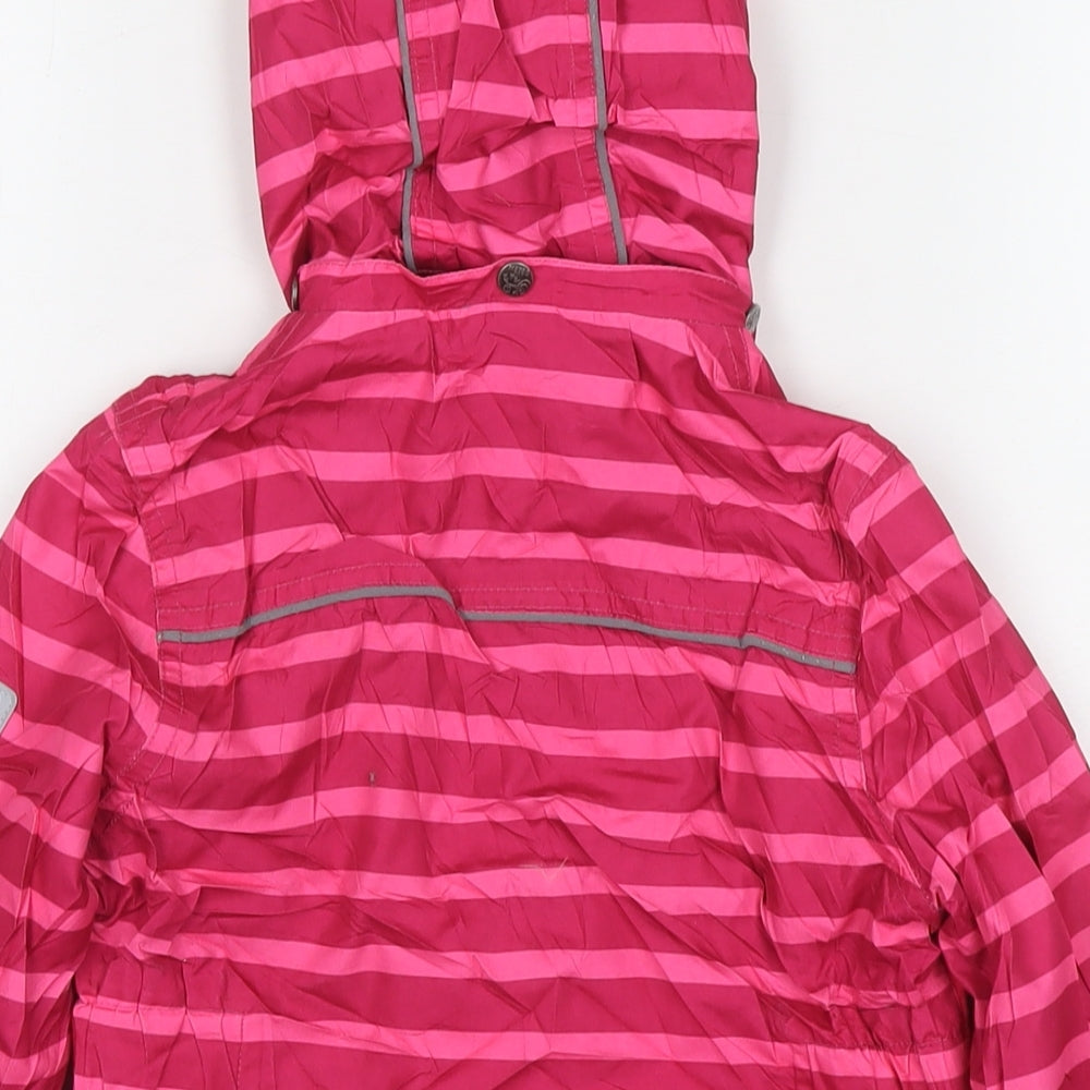 Me Too Girls Pink Striped Rain Coat Jacket Size 6 Years Zip