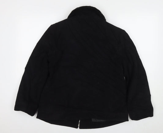Womens UK Size 14 Dorothy Perkins Black Overcoat