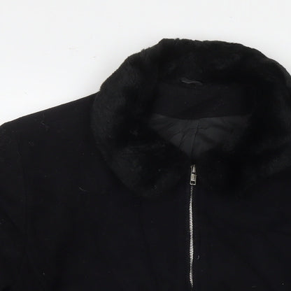 Womens UK Size 14 Dorothy Perkins Black Overcoat
