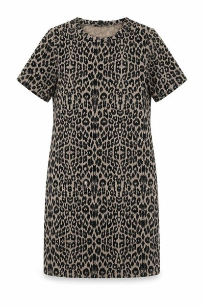 New Look Womens Black Animal Print Polyester A-Line Size 10 Round Neck Pullover