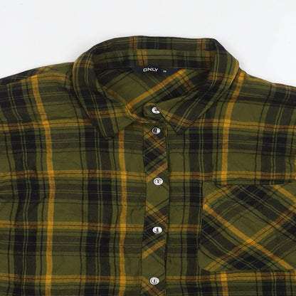 Womens UK Size 8 Only Green Basic Button-Up