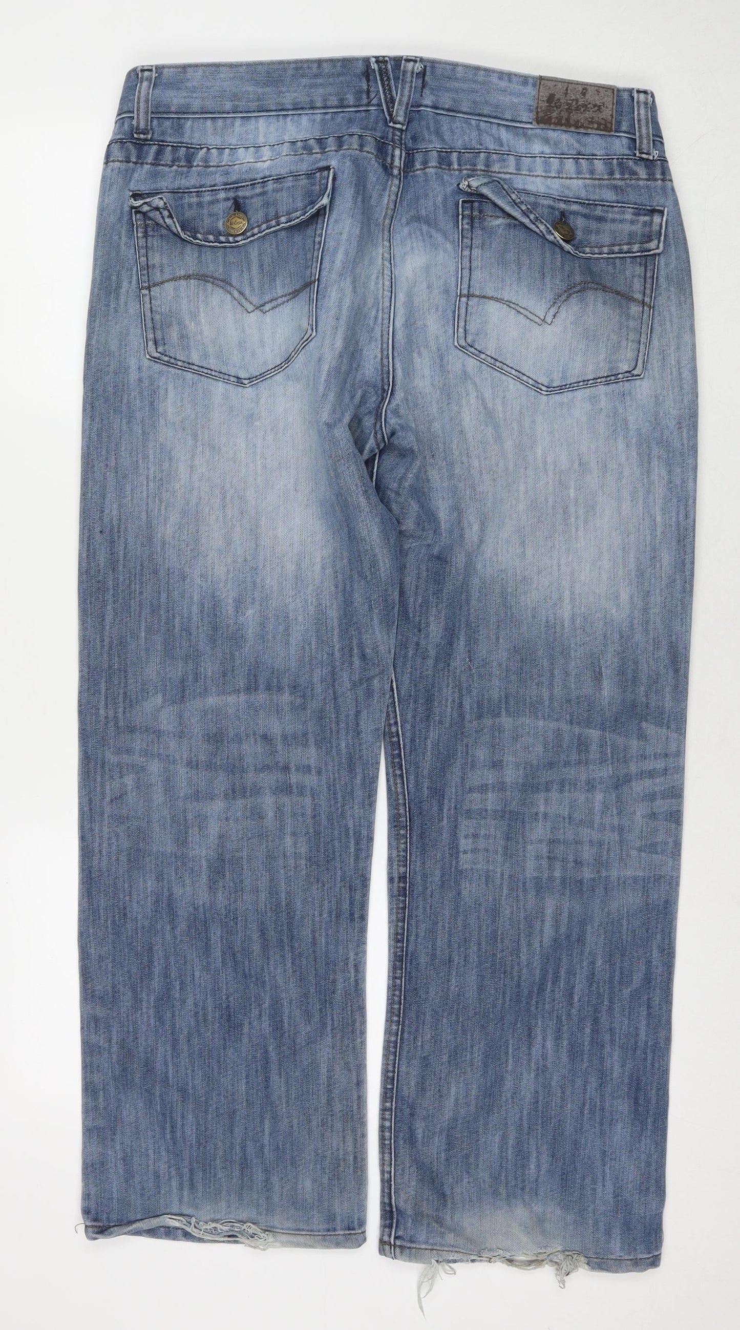 Lee Cooper Mens Blue Cotton Straight Jeans Size 36 in L30 in Regular Zip