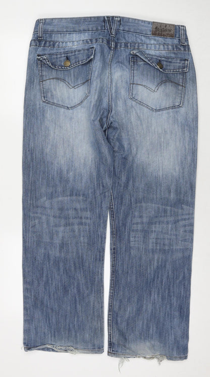 Lee Cooper Mens Blue Cotton Straight Jeans Size 36 in L30 in Regular Zip