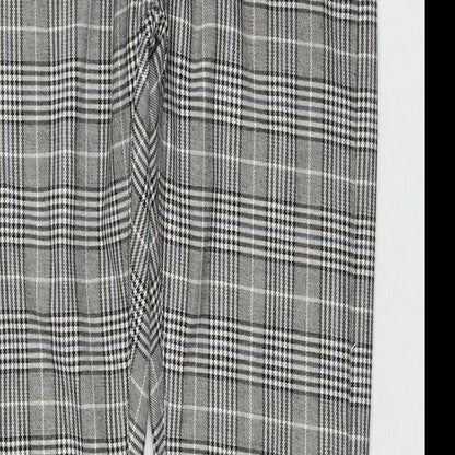 Topman Mens Grey Check Polyester Trousers Size 30 in L30 in Regular Zip