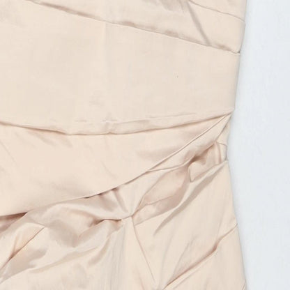 ASOS Womens Beige Cotton A-Line Size 14 Sweetheart Zip