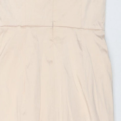 ASOS Womens Beige Cotton A-Line Size 14 Sweetheart Zip
