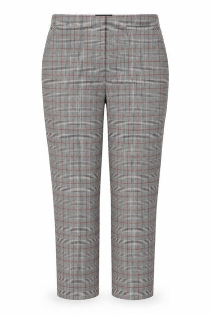 Look Again Womens Grey Check Polyester Trousers Size 16 L25 in Regular Zip