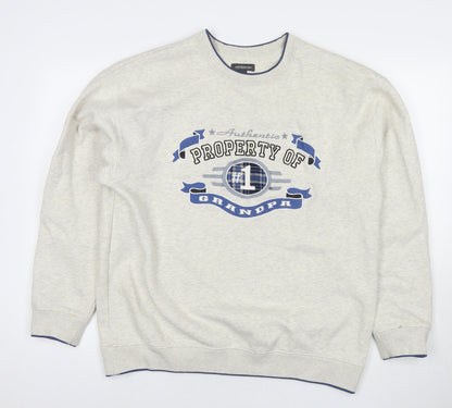 Croft & Barrow Mens Grey Cotton Pullover Sweatshirt Size M - Logo