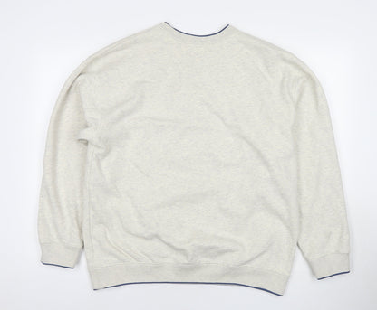 Croft & Barrow Mens Grey Cotton Pullover Sweatshirt Size M - Logo