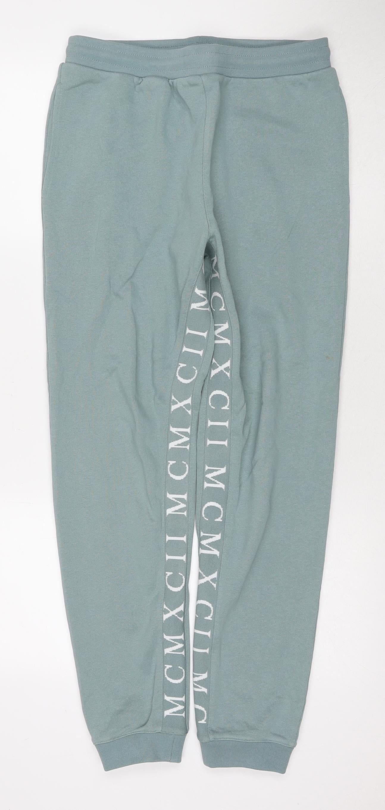 ASOS Mens Blue Cotton Jogger Trousers Size XS L27 in Regular Drawstring