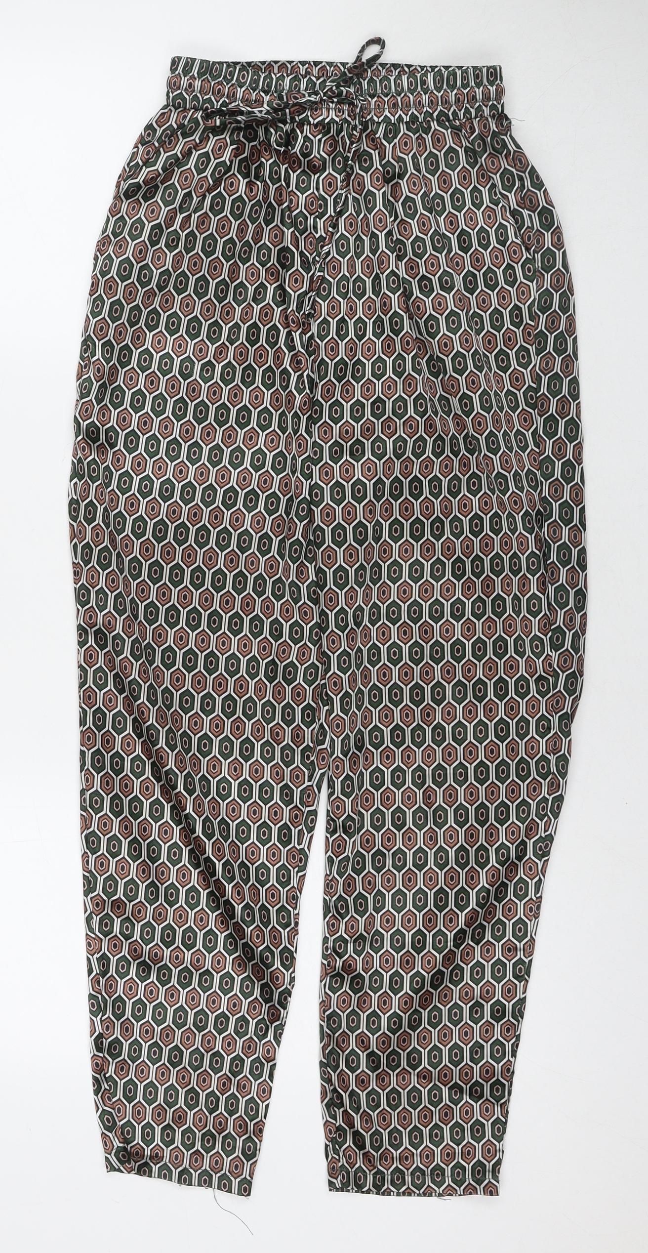Womens UK Size 6 PRETTYLITTLETHING Regular Fit Harem Multicoloured Trousers