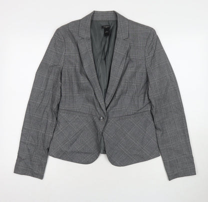 Ann Taylor Womens Grey Jacket Blazer Size 6 Button