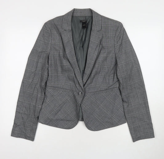 Ann Taylor Womens Grey Jacket Blazer Size 6 Button