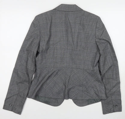 Ann Taylor Womens Grey Jacket Blazer Size 6 Button