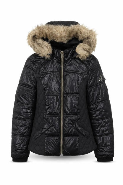 River Island Womens Black Quilted Jacket Size 8 Zip