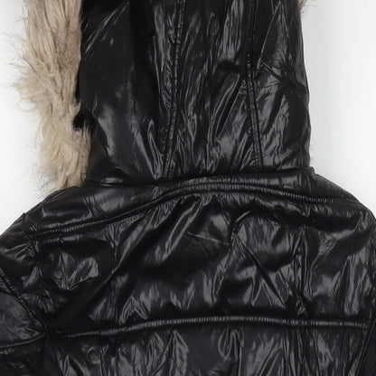 River Island Womens Black Quilted Jacket Size 8 Zip
