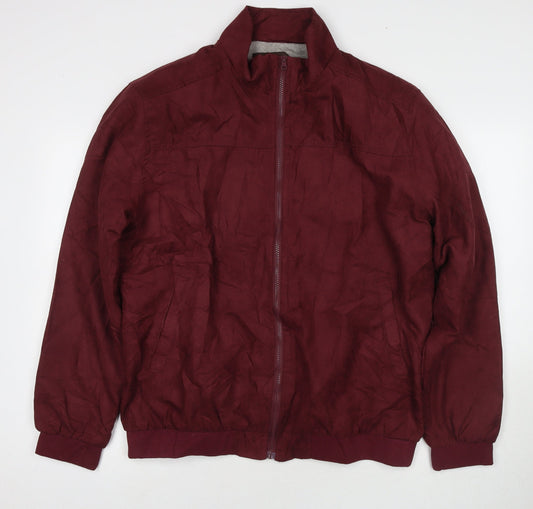 Atlas Mens Red Bomber Jacket Jacket Size M Zip