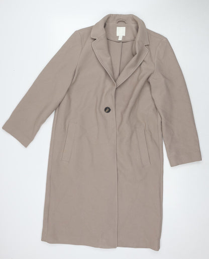 Womens UK Size S H&M Beige Overcoat