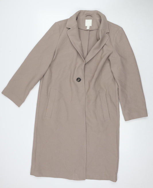 Womens UK Size S H&M Beige Overcoat