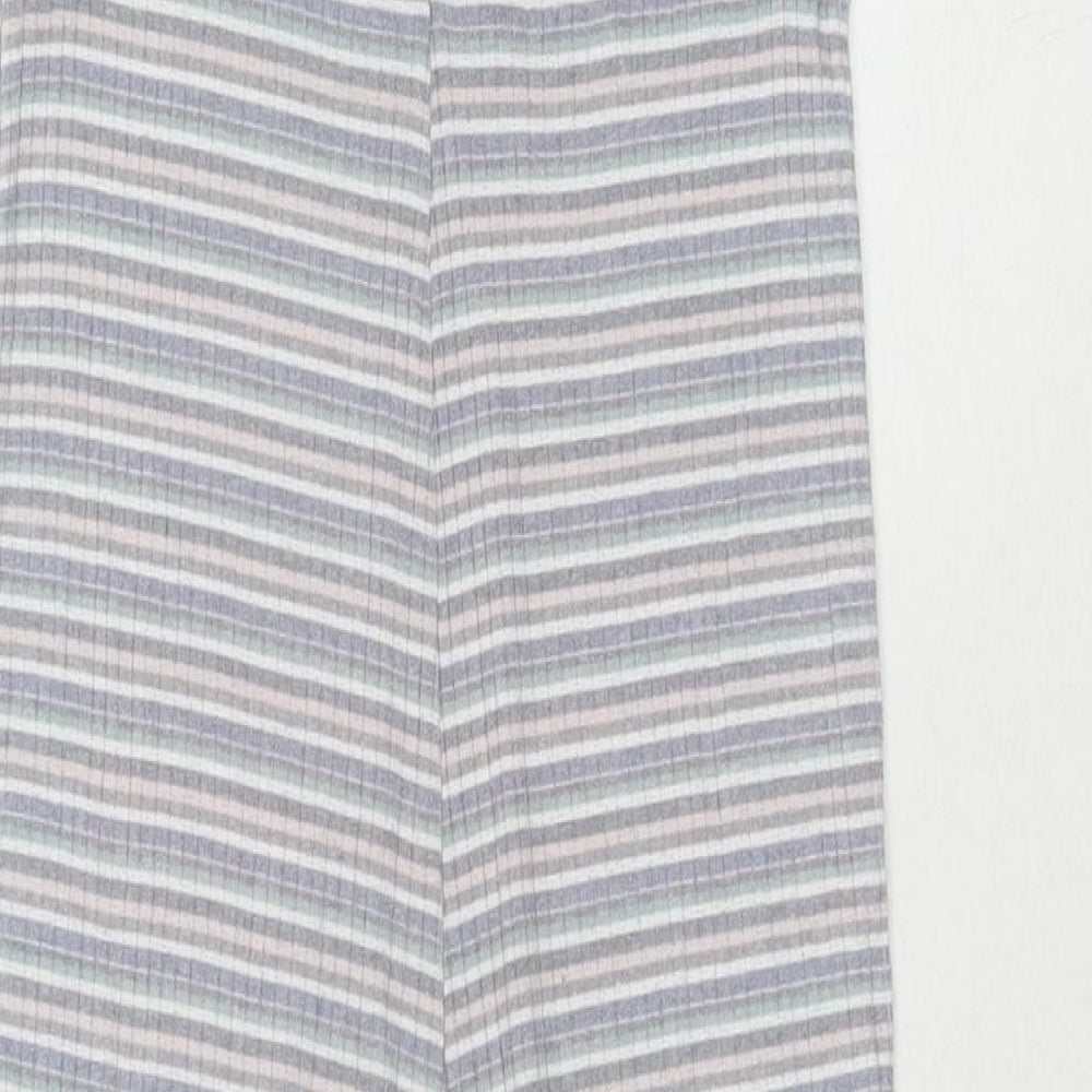 Art Class Womens Grey Striped Viscose Jumpsuit One-Piece Size L L22 in Button - Size 10-12