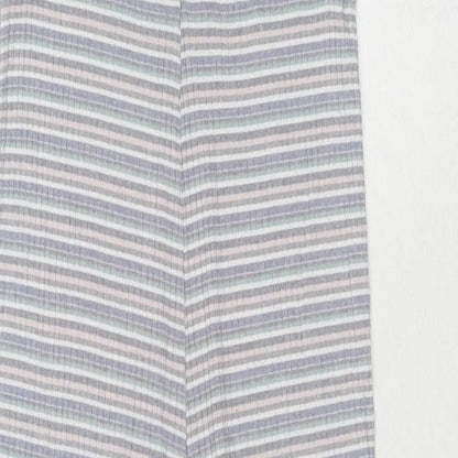 Art Class Womens Grey Striped Viscose Jumpsuit One-Piece Size L L22 in Button - Size 10-12