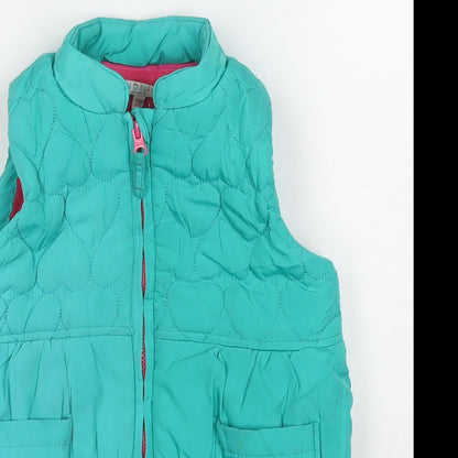 Indigo Girls Green Gilet Waistcoat Size 4-5 Years Zip