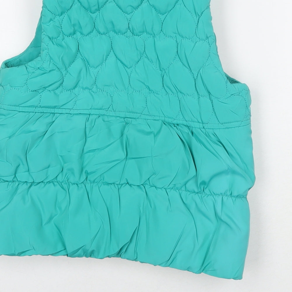 Indigo Girls Green Gilet Waistcoat Size 4-5 Years Zip