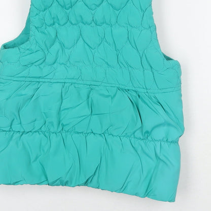 Indigo Girls Green Gilet Waistcoat Size 4-5 Years Zip