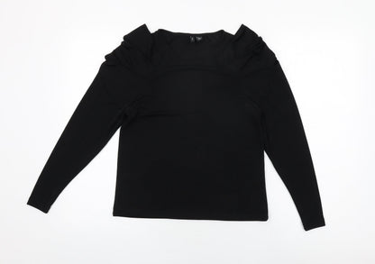 Womens UK Size S VERO MODA Black Basic T-Shirt