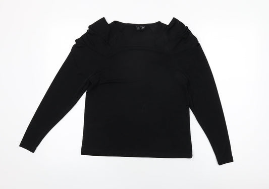 Womens UK Size S VERO MODA Black Basic T-Shirt